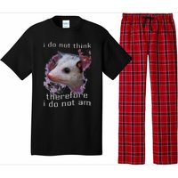 I Do Not Think Therefore I Do Not Am Possum Space Pajama Set