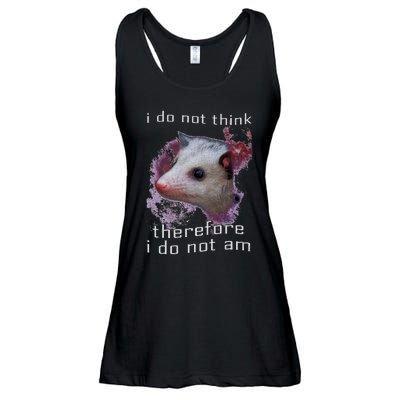 I Do Not Think Therefore I Do Not Am Possum Space Ladies Essential Flowy Tank