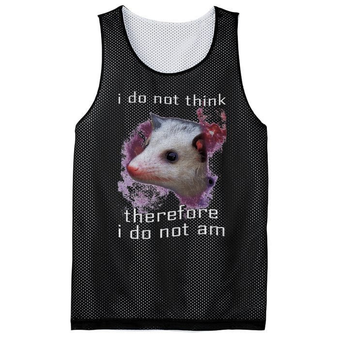 I Do Not Think Therefore I Do Not Am Possum Space Mesh Reversible Basketball Jersey Tank