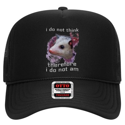 I Do Not Think Therefore I Do Not Am Possum Space Trucker Hat
