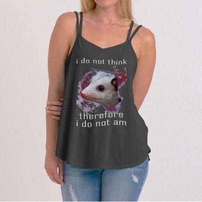 I Do Not Think Therefore I Do Not Am Possum Space Women's Strappy Tank