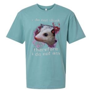 I Do Not Think Therefore I Do Not Am Possum Space Sueded Cloud Jersey T-Shirt