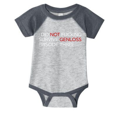 I Did Not Fucking Survive Genloss Episode Three Infant Baby Jersey Bodysuit