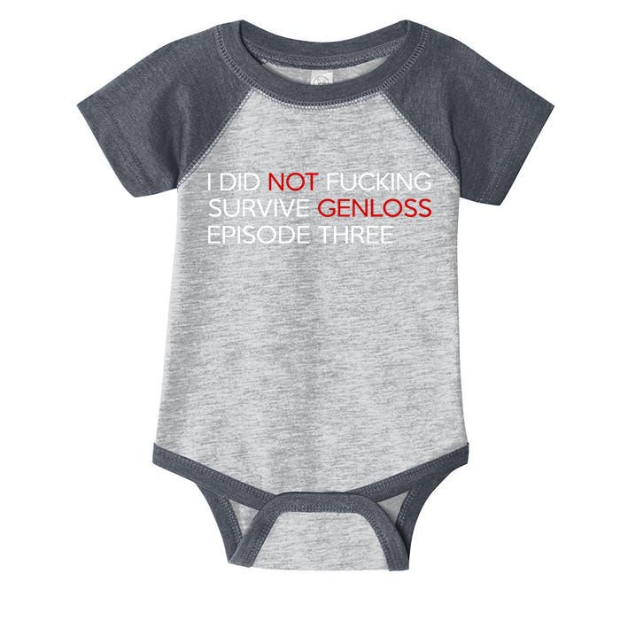I Did Not Fucking Survive Genloss Episode Three Infant Baby Jersey Bodysuit