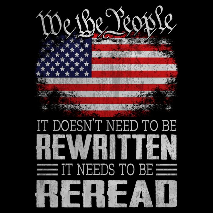 It Doesnt Need To Be Rewritten It Needs To Be Reread Us Flag Constitution Flat Bill Trucker Hat