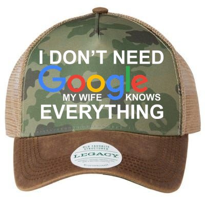 I Don't Need Google My Wife Knows Everything Legacy Tie Dye Trucker Hat