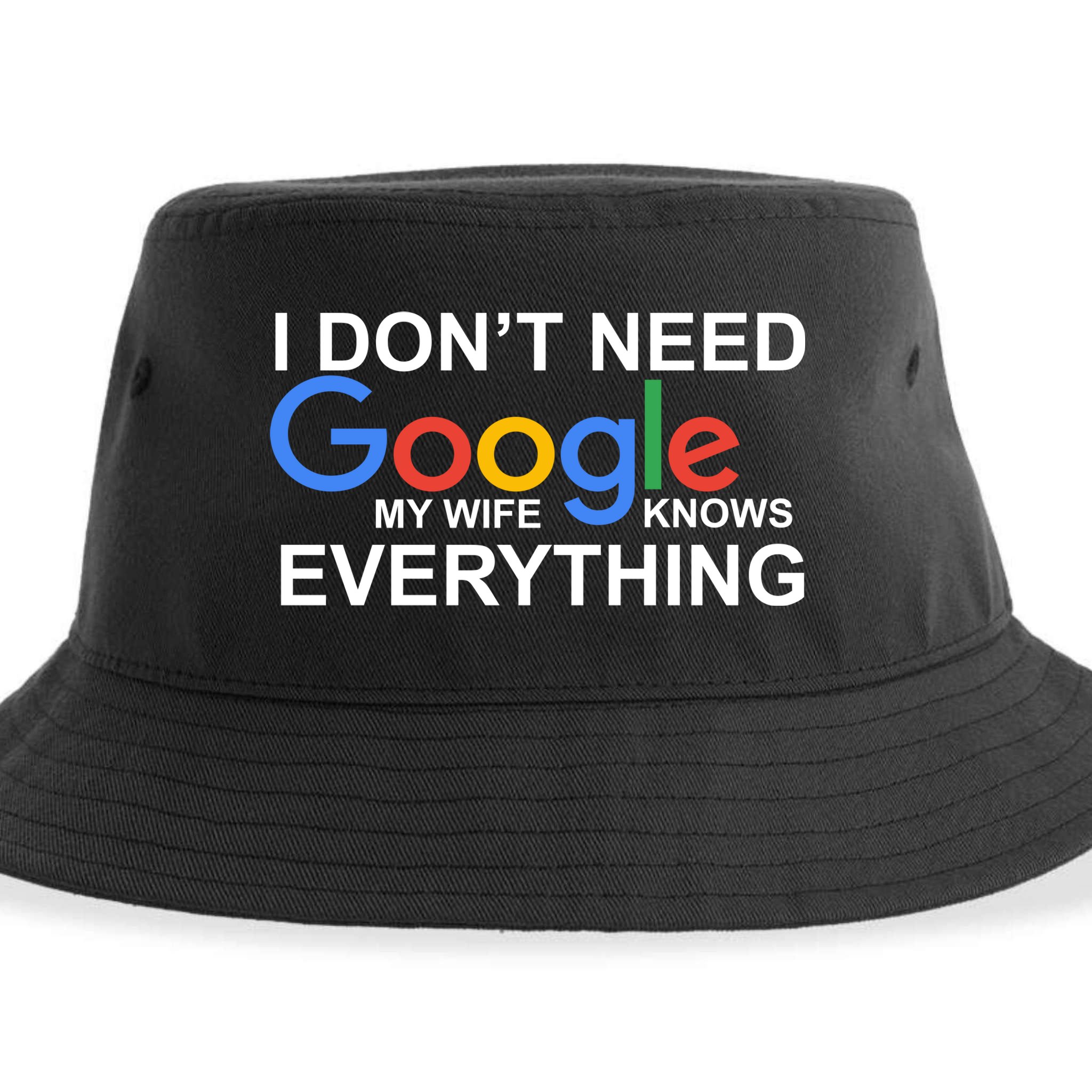I Don't Need Google My Wife Knows Everything Sustainable Bucket Hat