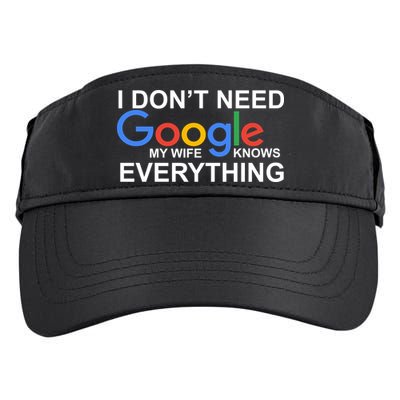 I Don't Need Google My Wife Knows Everything Adult Drive Performance Visor
