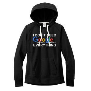 I Don't Need Google My Wife Knows Everything Women's Fleece Hoodie