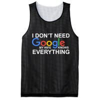 I Don't Need Google My Wife Knows Everything Mesh Reversible Basketball Jersey Tank