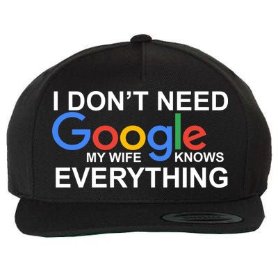 I Don't Need Google My Wife Knows Everything Wool Snapback Cap