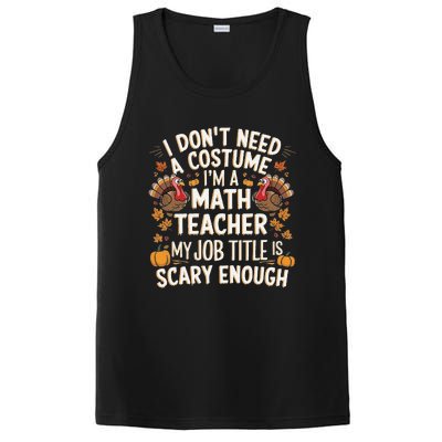 I DonT Need A Costume IM A Math Teacher Retro Fall Turkey PosiCharge Competitor Tank