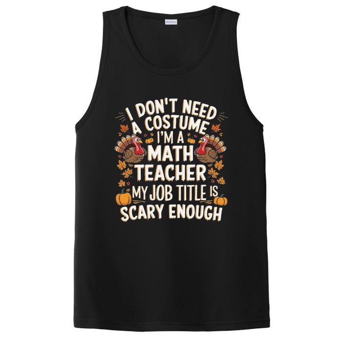 I DonT Need A Costume IM A Math Teacher Retro Fall Turkey PosiCharge Competitor Tank