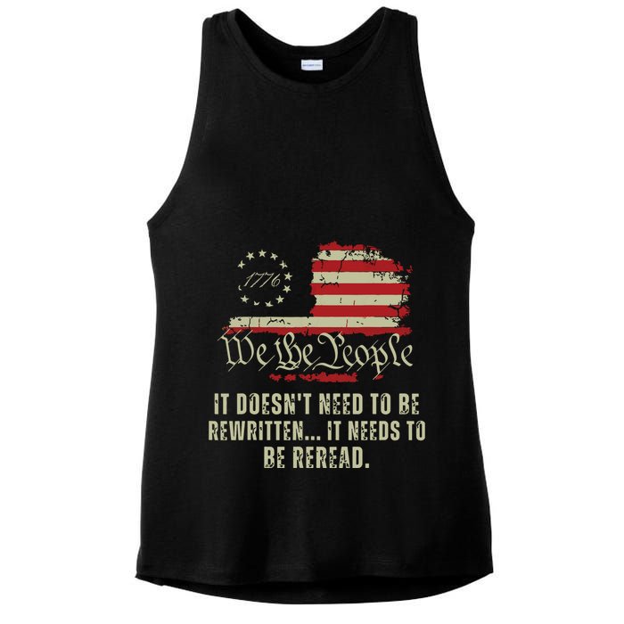 It Doesnt Need To Be Rewritten Constitution We The People Ladies PosiCharge Tri-Blend Wicking Tank