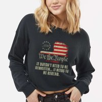 It Doesnt Need To Be Rewritten Constitution We The People Cropped Pullover Crew