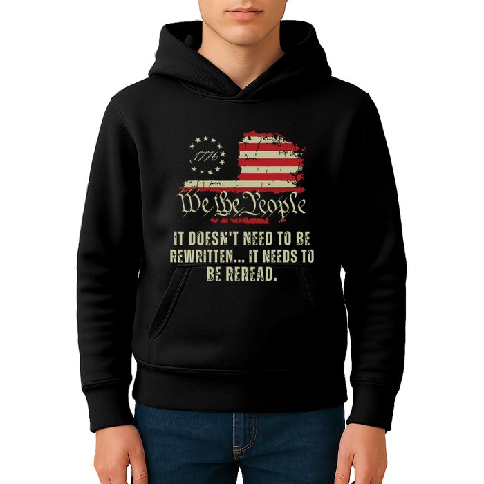 It Doesnt Need To Be Rewritten Constitution We The People Kids Hoodie