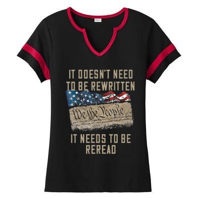 It Doesn't Need To Be Rewritten It Needs to be Reread Ladies Halftime Notch Neck Tee