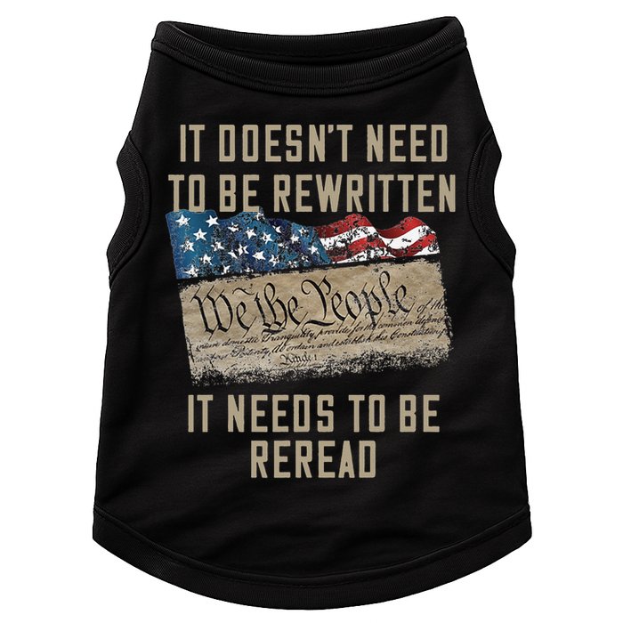 It Doesn't Need To Be Rewritten It Needs to be Reread Doggie Tank