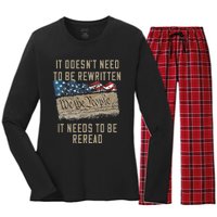 It Doesn't Need To Be Rewritten It Needs to be Reread Women's Long Sleeve Flannel Pajama Set 