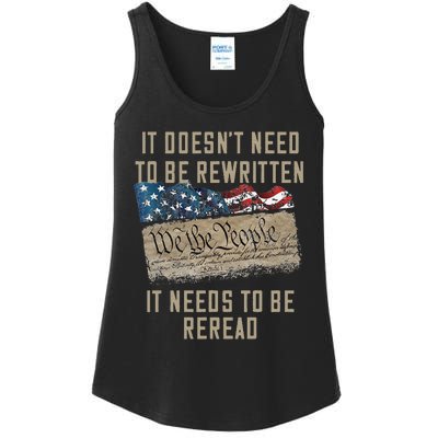 It Doesn't Need To Be Rewritten It Needs to be Reread Ladies Essential Tank