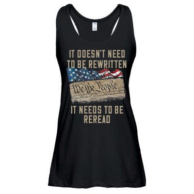It Doesn't Need To Be Rewritten It Needs to be Reread Ladies Essential Flowy Tank