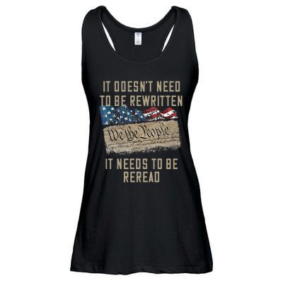 It Doesn't Need To Be Rewritten It Needs to be Reread Ladies Essential Flowy Tank