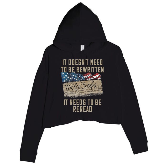 It Doesn't Need To Be Rewritten It Needs to be Reread Crop Fleece Hoodie
