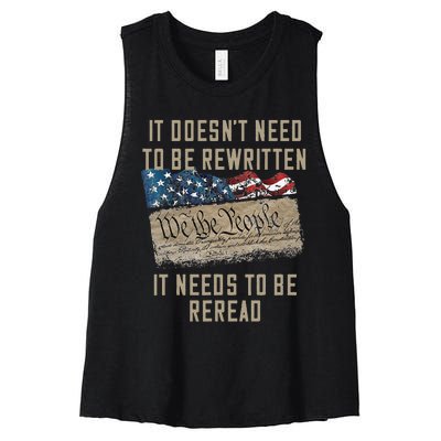 It Doesn't Need To Be Rewritten It Needs to be Reread Women's Racerback Cropped Tank