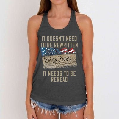 It Doesn't Need To Be Rewritten It Needs to be Reread Women's Knotted Racerback Tank