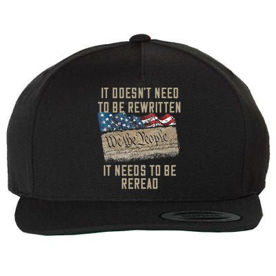 It Doesn't Need To Be Rewritten It Needs to be Reread Wool Snapback Cap