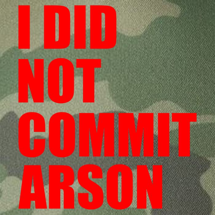 I Did Not Commit Arson Red Logo Legacy Tie Dye Trucker Hat