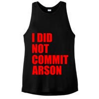 I Did Not Commit Arson Red Logo Ladies PosiCharge Tri-Blend Wicking Tank