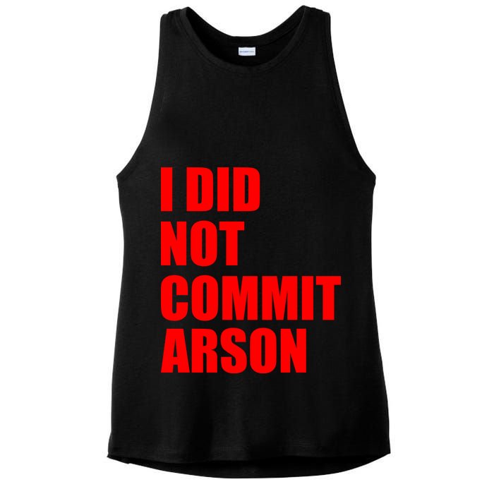 I Did Not Commit Arson Red Logo Ladies PosiCharge Tri-Blend Wicking Tank