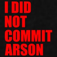 I Did Not Commit Arson Red Logo Ladies PosiCharge Tri-Blend Wicking Tank