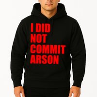 I Did Not Commit Arson Red Logo Hoodie