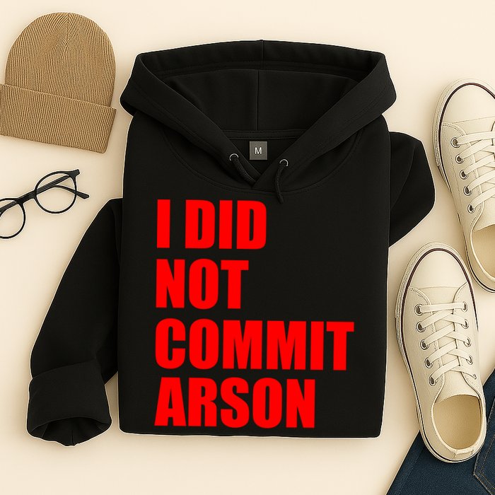I Did Not Commit Arson Red Logo Hoodie