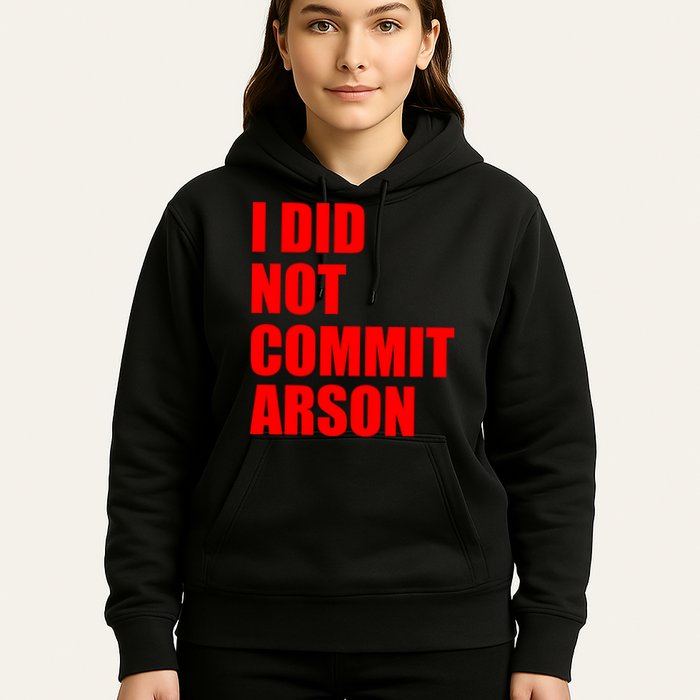 I Did Not Commit Arson Red Logo Hoodie