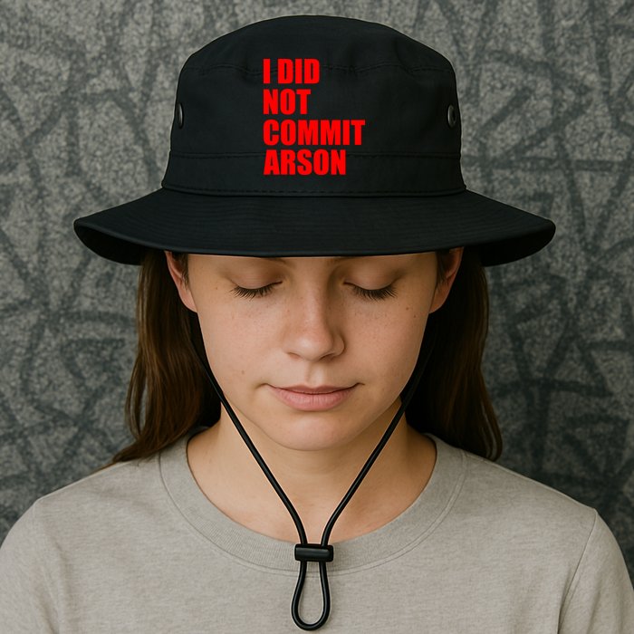 I Did Not Commit Arson Red Logo Bucket Hat