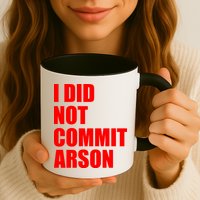 I Did Not Commit Arson Red Logo Mug