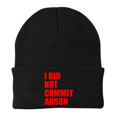 I Did Not Commit Arson Red Logo Beanie