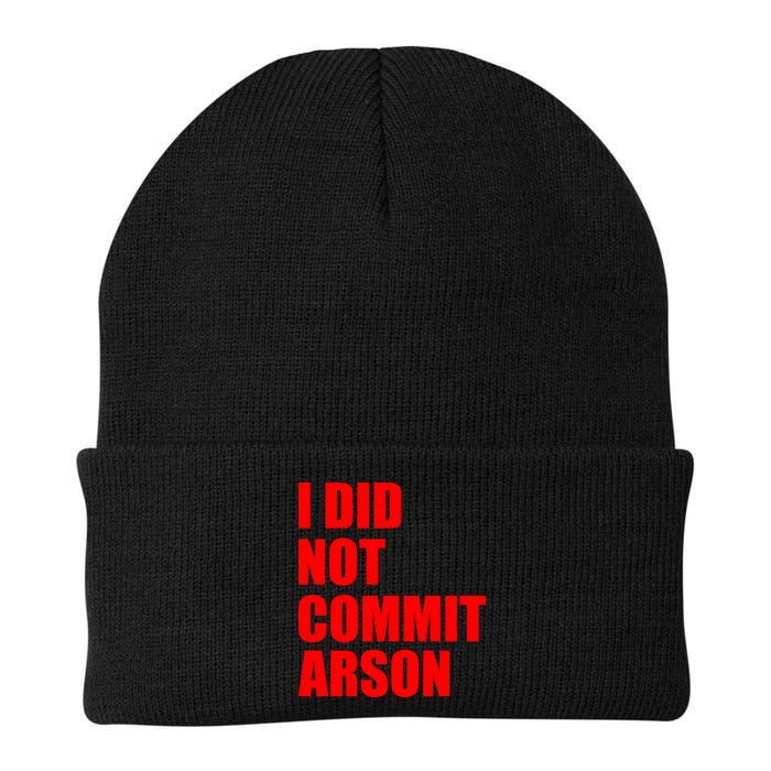 I Did Not Commit Arson Red Logo Beanie