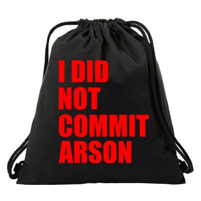 I Did Not Commit Arson Red Logo Drawstring Bag
