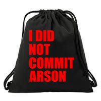 I Did Not Commit Arson Red Logo Drawstring Bag