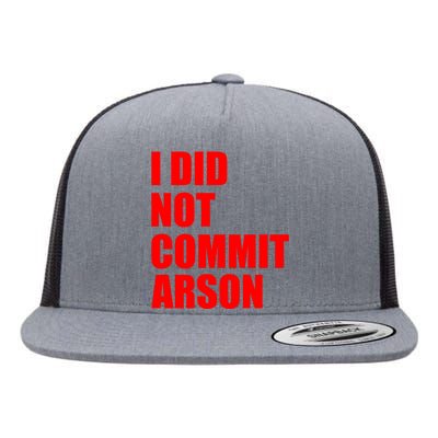 I Did Not Commit Arson Red Logo Flat Bill Trucker Hat