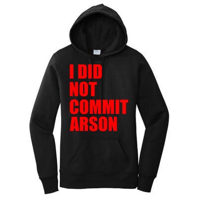 I Did Not Commit Arson Red Logo Women's Pullover Hoodie