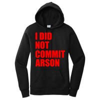 I Did Not Commit Arson Red Logo Women's Pullover Hoodie
