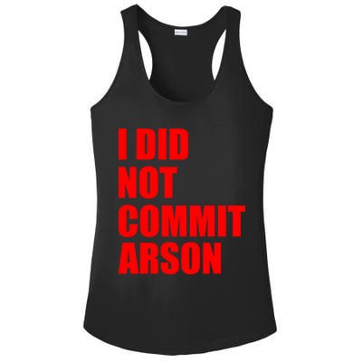 I Did Not Commit Arson Red Logo Ladies PosiCharge Competitor Racerback Tank