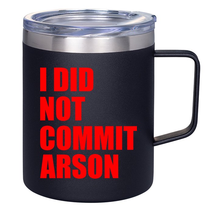 I Did Not Commit Arson Red Logo 12oz Stainless Steel Coffee Mug