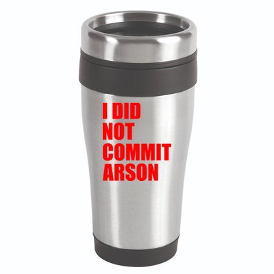 I Did Not Commit Arson Red Logo 16oz Travel Tumbler