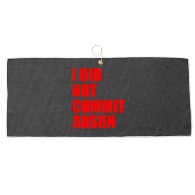 I Did Not Commit Arson Red Logo Large Microfiber Waffle Golf Towel